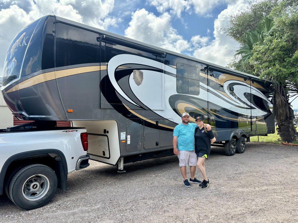 Congrats Mr. & Mrs. Hoop! They just rolled out with a 2020 Heartland Landmark 365 Daytona -- and wow... what an AMAZING luxury 5th wheel.